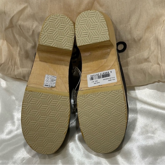 Rag And Co Darcie Clogs Suede Wooden Heel Dark Grey Size 7 Boho Chic Indie Fall - Picture 12 of 15